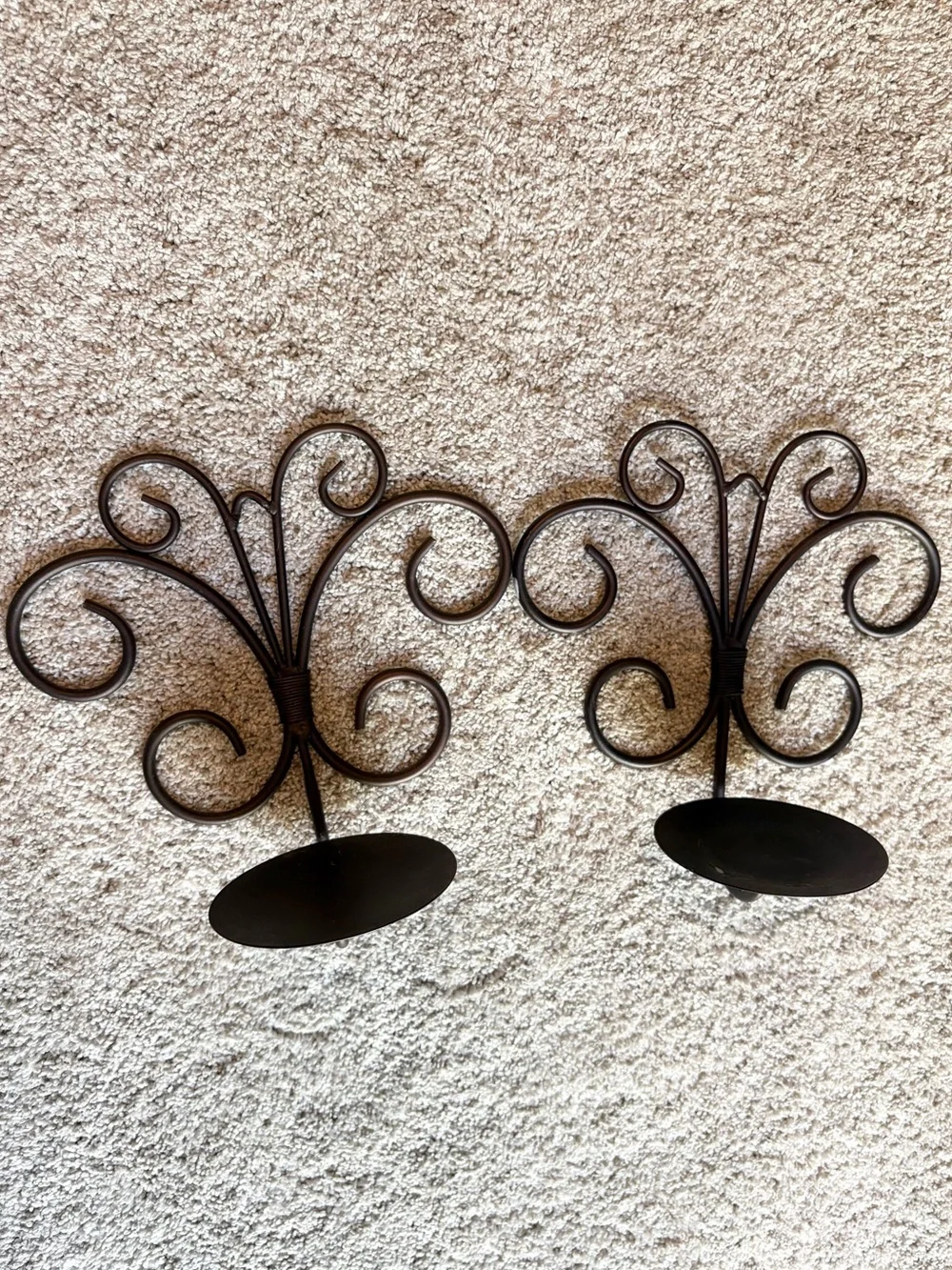 Decorative Metal Wall Candle Sconce Holder Set of 2 Hanging Wall Mounted